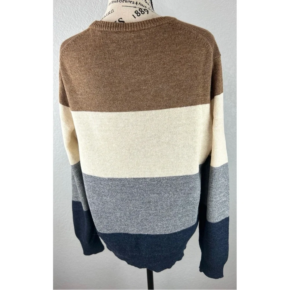 J. Crew Men’s Crewneck Colorblock Wool Blend Pullover Sweater, size Small